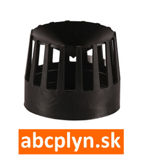 Hlavica výfuku-nasávania DN80 čierny plast